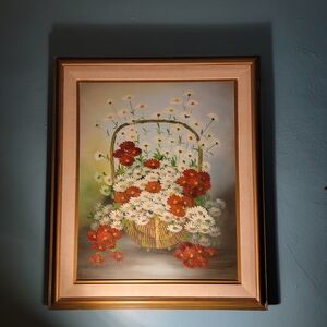 Floral Basket Framed Art Print